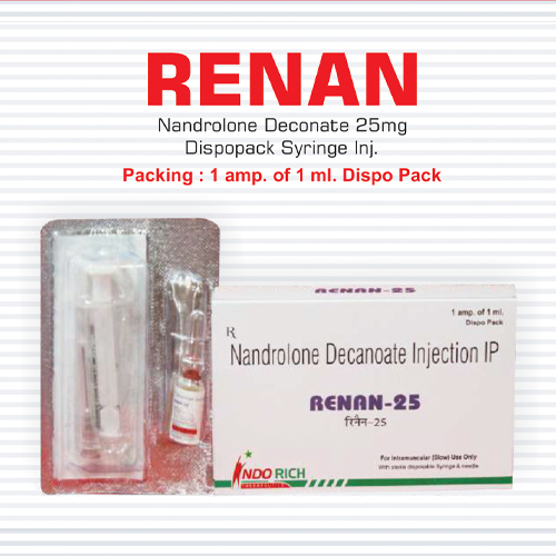Product Name: Renan 25, Compositions of Renan 25 are Nandrolone Decanoate Injection IP - Pharma Drugs and Chemicals
