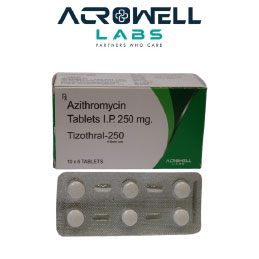 Product Name: Tizothral 250, Compositions of Tizothral 250 are Azithromycin Tablets IP 250 mg - Acrowell Labs Private Limited