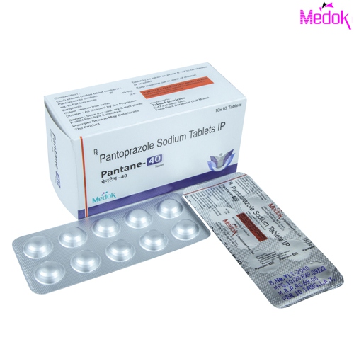 Product Name: Pantane 40, Compositions of Pantane 40 are Pantoprazole Sodium Tablets  IP - Medok Life Sciences Pvt. Ltd