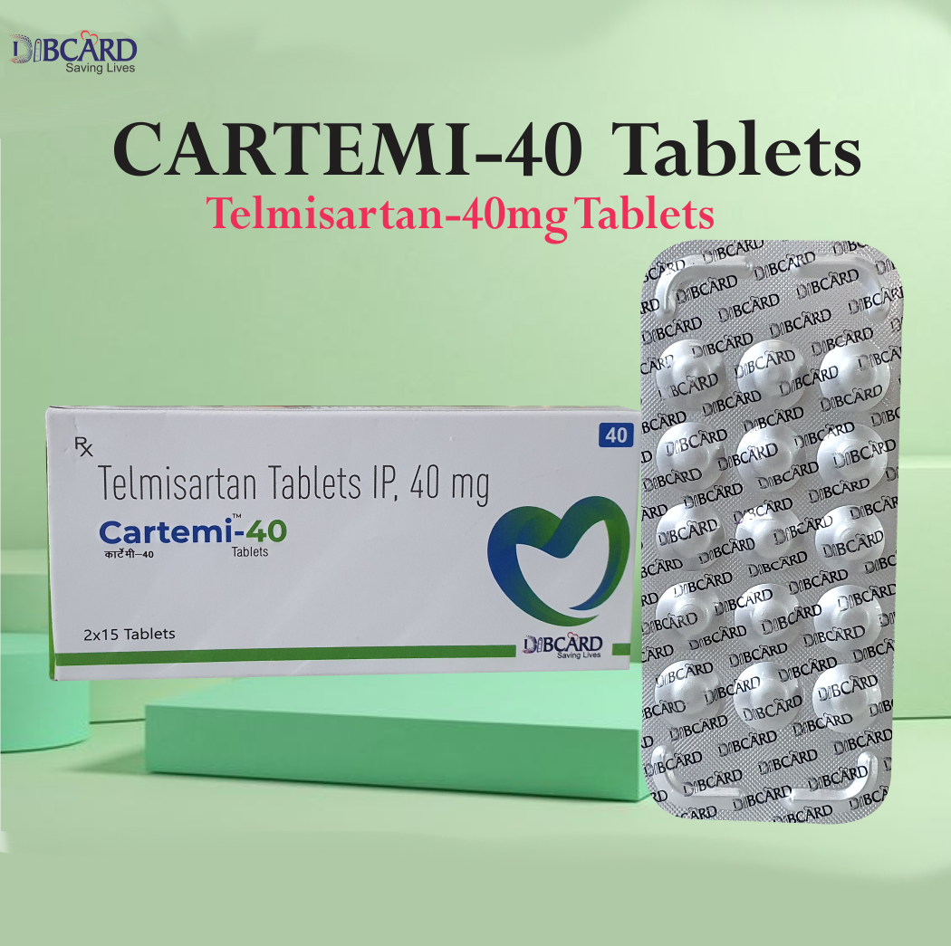 Product Name: Cartemi 40, Compositions of Cartemi 40 are Telmisartan IP 40 mg - BSA Pharma Inc