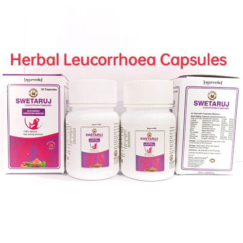 Product Name: Swetaruj, Compositions of Swetaruj are Herbal Leucorrhoea Capsules - DP Ayurveda