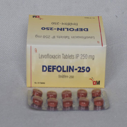Product Name: Defolin 250, Compositions of Defolin 250 are Levofloxacin - DM Pharma