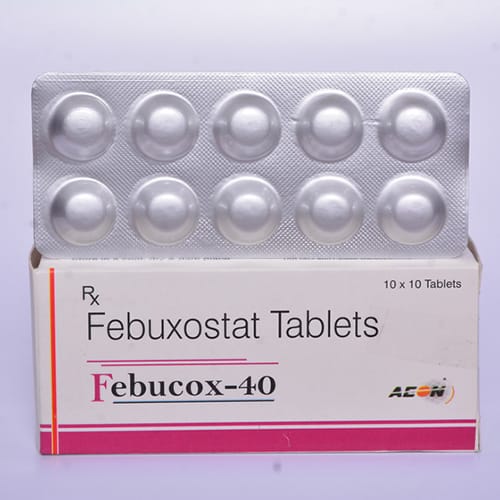 Product Name: Febucox 40, Compositions of Febucox 40 are Febuxostat 40mg - Aeon Remedies