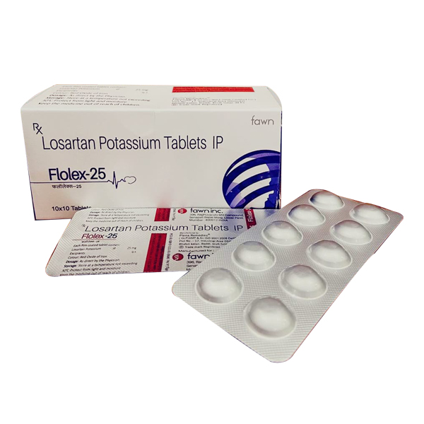 Product Name: FLOLEX 25, Compositions of FLOLEX 25 are Losartan Potassium 25 mg - Fawn Incorporation