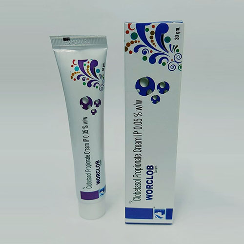 Product Name: Worclob, Compositions of Worclob are Clobetasol Propionate Cream IP 0.05% W/W - WHC World Healthcare