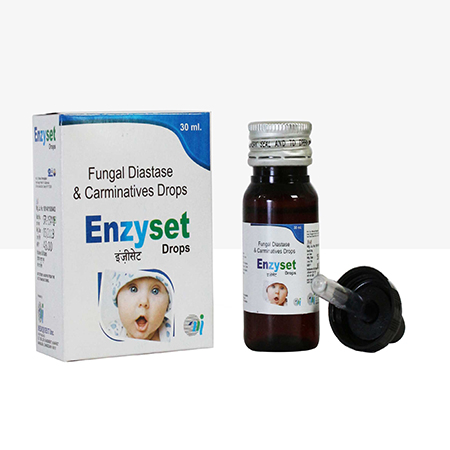 Product Name: ENZYSET, Compositions of ENZYSET are Fungal Diastate & Carminatives Drops - Mediquest Inc