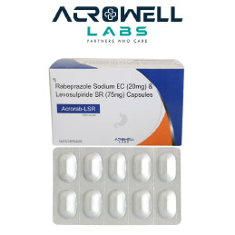 Product Name: Acrorab LSR, Compositions of Acrorab LSR are Rabeprazole Sodium (EC) andLevosulpiride (SR) Capsules - Acrowell Labs Private Limited