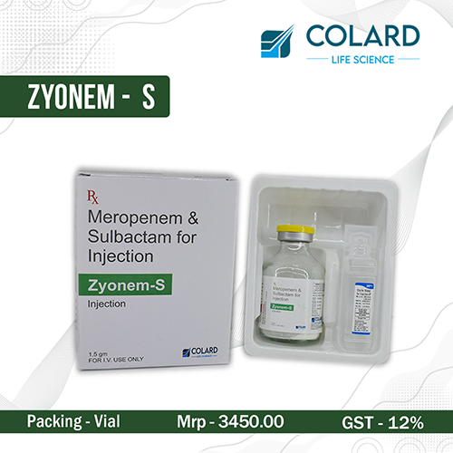 Product Name: ZYONEM   S, Compositions of ZYONEM   S are Meropenem & Sulbactam For Injection - Colard Life Science