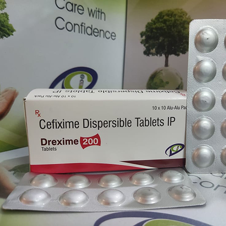 Product Name: Drexime 200, Compositions of Drexime 200 are Cefixime Dispersible Tablets IP - Dakgaur Healthcare