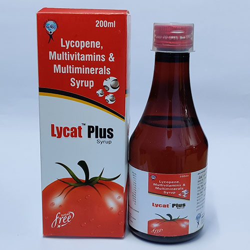 Product Name: Lycat Plus, Compositions of Lycat Plus are Lycopene Multivitamins & Multiminerals Syrup - WHC World Healthcare
