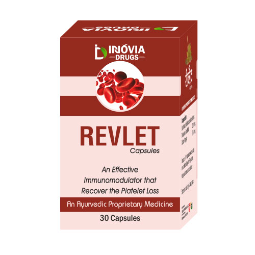 Product Name: Revlet, Compositions of Revlet are An Effective Immunomodulator That Recover The Platelet Loss - Innovia Drugs