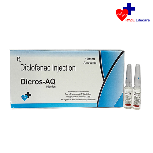Product Name: Dicros  AQ, Compositions of Dicros  AQ are Diclofenac Injection  - Ryze Lifecare