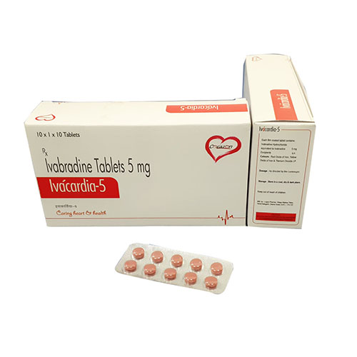 Product Name: Ivacardia 5, Compositions of Ivacardia 5 are Ivabradine Tablets 5 mg - Arlak Biotech