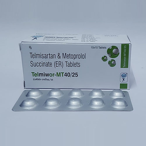 Product Name: Telmiwor MT 40/25, Compositions of Telmiwor MT 40/25 are Telmisartan  &  Metoprolol Succinate (ER) Tablets - WHC World Healthcare