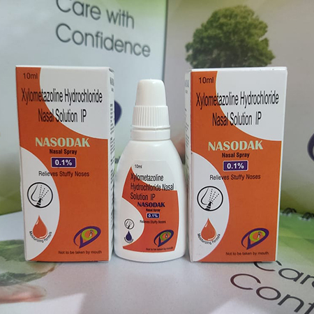 Product Name: Nasodak, Compositions of Nasodak are Xylometazoline Hydrochloride Nasal Solution IP - Dakgaur Healthcare