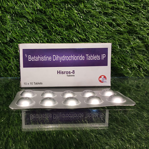 Product Name: Hisros 8, Compositions of Hisros 8 are Betahistine Dihydrochloride Tablets IP - Crossford Healthcare