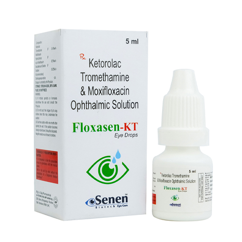 Product Name: Floxasen KT, Compositions of Floxasen KT are Ketorolac Tromethamine & Moxifloxacin Ophthalmic Solution - Senen Biotech