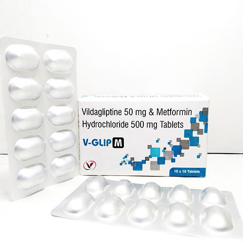 Product Name: V Glip M, Compositions of V Glip M are VILDAGLIPTIN 50 + METFORMIN 500 - Voizmed Pharma Private Limited