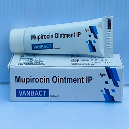 Product Name: Vanbact, Compositions of Vanbact are Mupirocin Ointment IP - Levent Biotech Pvt. Ltd