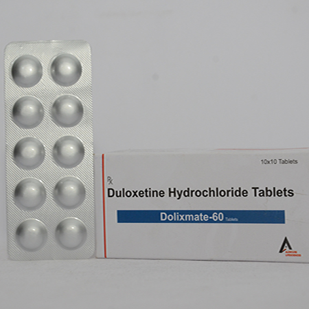 Product Name: DOLIXMATE 60, Compositions of DOLIXMATE 60 are Duloxetine HCL Tablets - Alencure Biotech Pvt Ltd