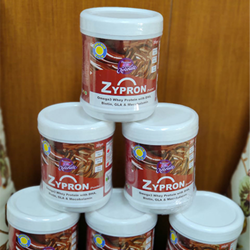 Product Name: Zypron, Compositions of Zypron are Omega 3 Whey Protein with DHA Biotin Gla and Mecchalamin - Ziotic Life Sciences