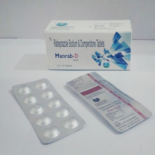 Product Name: Manrab D, Compositions of Manrab D are Rabeprazole Sodium & Domperidone Tablets - Aman Healthcare