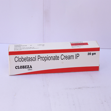 Product Name: Clobeza, Compositions of Clobeza are Clobetasol Propionate Cream IP - Eviza Biotech Pvt. Ltd