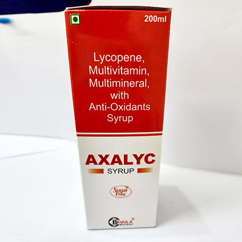 Product Name: Axalyc, Compositions of Axalyc are Lycopene,Multivitamins,Multiminerals with  Antioxidant Syrup - Bkyula Biotech