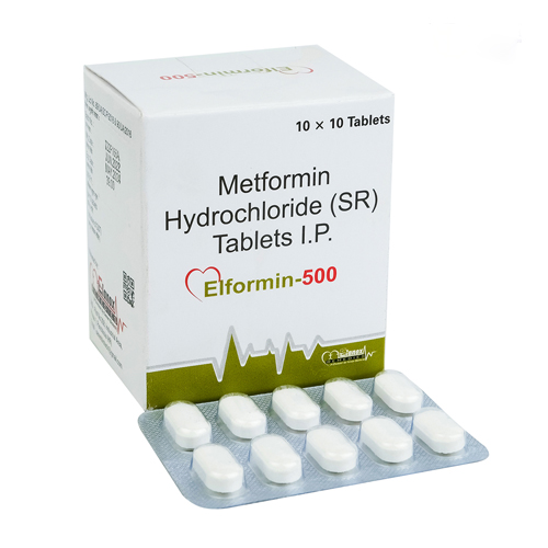 Product Name: Elformin500, Compositions of Elformin500 are Metformin Hydrochloride (SR) Tablets I.P. - Senen Biotech