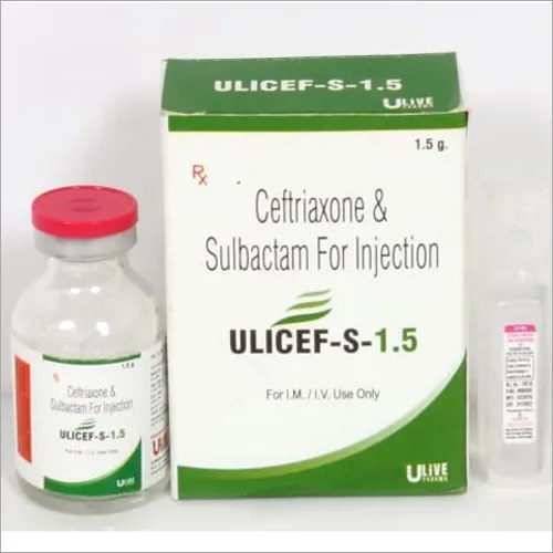 Product Name: Ulicef S 1.5, Compositions of Ulicef S 1.5 are Ceftriaxone-Sulbactam-Injection - Yodley LifeSciences Private Limited