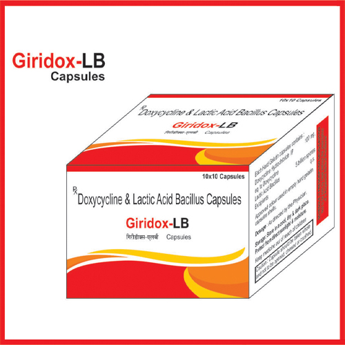 Product Name: Giridox LB, Compositions of Giridox LB are Doxycycline & lactic Acid Bacillus Capsules - Greef Formulations