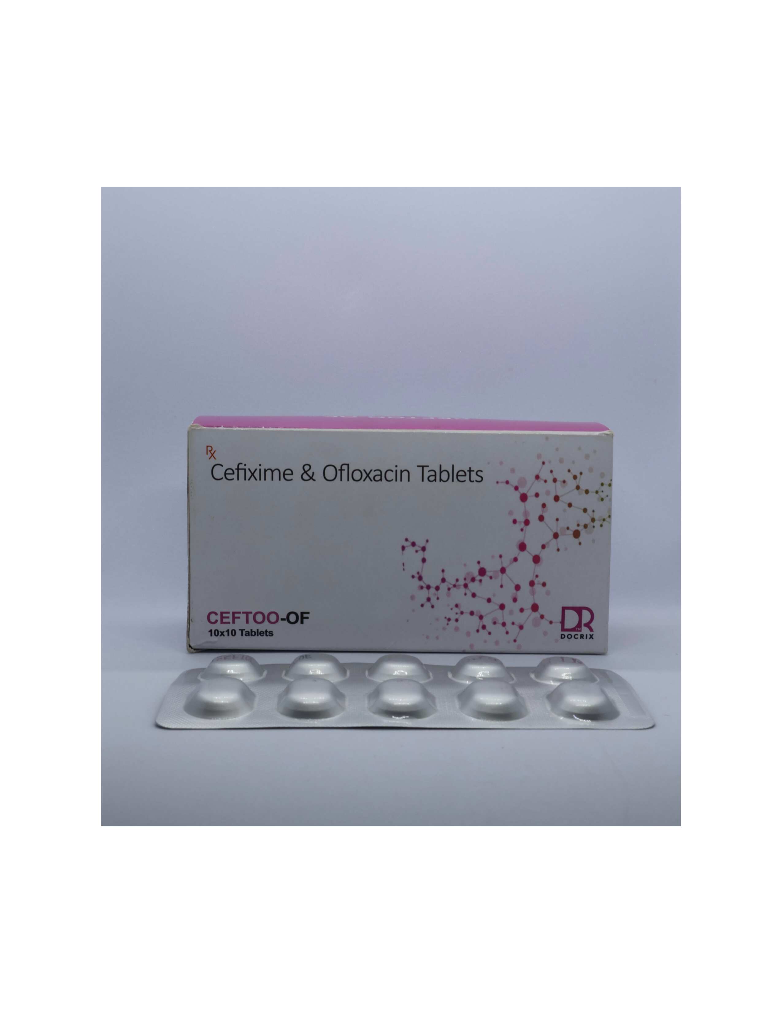 Product Name: Ceftoo OF, Compositions of Ceftoo OF are Cefixime & Ofloxacin Tablets - Docrix Healthcare