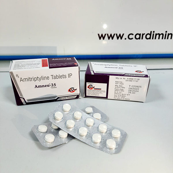Product Name: Amneu 25, Compositions of Amneu 25 are Amitriptyline Tablets IP - Aseric Pharma