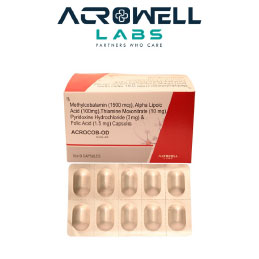 Product Name: Acrocob OD, Compositions of Acrocob OD are Methylcobalmin, Alpha Lipoic Acid, Pyridoxine Hydrochloride  and Folic acid Capsules - Acrowell Labs Private Limited