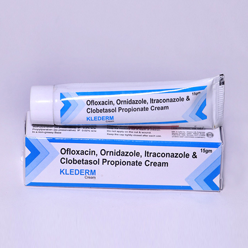 Product Name: Klederm, Compositions of Klederm are Ofloxacin, Ornidazole, Itraconazole & Clobetasol Propionate Cream - Vitabiotech Healthcare Private Limited