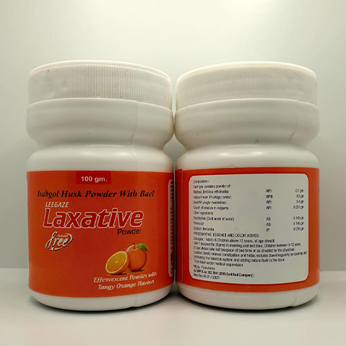 Product Name: Laxative, Compositions of Laxative are Isabgol husk Powder with bael - Leegaze Pharmaceuticals Private Limited