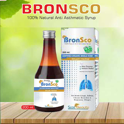 Product Name: Bronsco, Compositions of Bronsco are 100% Natural Anti Asthmatic Syrup - Pharma Drugs and Chemicals
