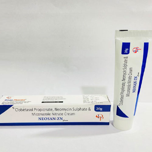 Product Name: Neosan ZN, Compositions of Neosan ZN are Clobetasol Propionate, Neomycin Sulphate and Miconazole Nitrate Cream - Disan Pharma