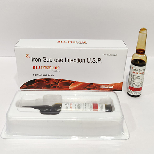 Product Name: BLUFEE 100 INJECTION, Compositions of BLUFEE 100 INJECTION are Iron Sucrose Injection U.S.P - Bluepipes Healthcare