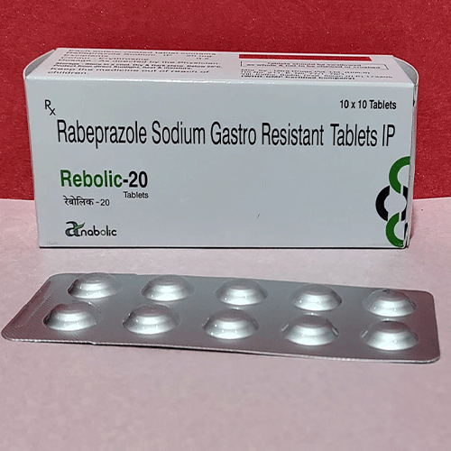 Product Name: Rebolic 20, Compositions of Rebolic 20 are Rabeprazole Sodium Gastro Resistant - Anabolic Remedies Pvt Ltd