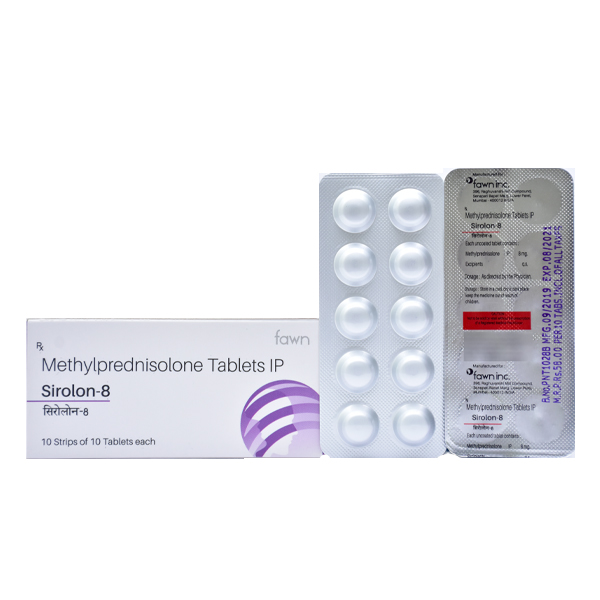 Product Name: SIROLON 8, Compositions of SIROLON 8 are Methylprednisolone 8 mg. - Fawn Incorporation