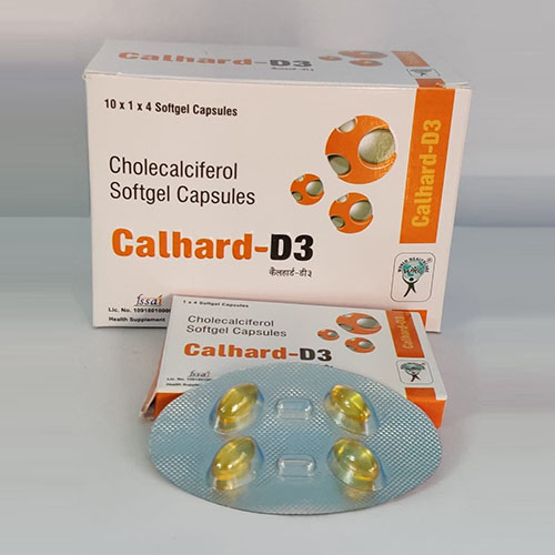 Product Name: Calhard D3, Compositions of Calhard D3 are Cholecalciferol Softgel Capsules - WHC World Healthcare
