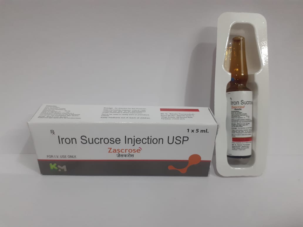 Product Name: Zascrose, Compositions of Zascrose are Iron Sucrose Injection USP - Kryptomed Formulations Pvt Ltd