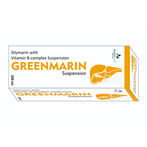 Product Name: Greenmarin, Compositions of Greenmarin are Silymarin with VItamin B-Complex Suspension - Greenwell Lifesciences