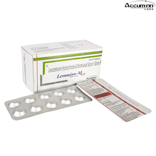 Product Name: Levominn M, Compositions of Levominn M are Levocetrizine Hydrochloride & Montelukast Sodium Tablets IP - Accuminn Labs