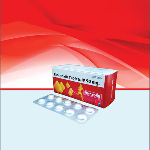 Product Name: Etomax 90, Compositions of Etomax 90 are Etoricoxib Tablets IP 90 mg. - Healthkey Life Science Private Limited