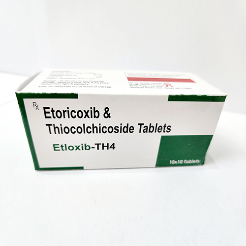 Product Name: Etloxib TH 4, Compositions of Etloxib TH 4 are Etoricoxib & Thiocolchicoside Tablets - Bkyula Biotech