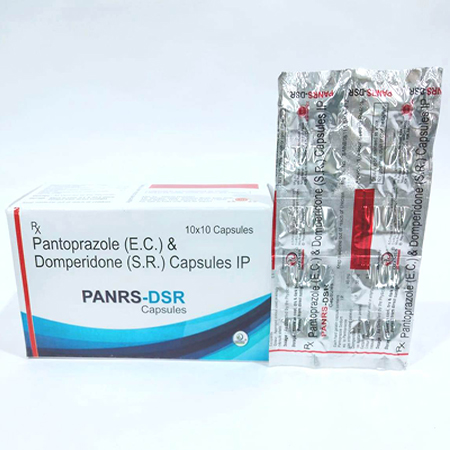 Product Name: PANRS DSR, Compositions of PANRS DSR are Pantaprazole (EC) & Domperidone (SR)Capsules IP - Ozenius Pharmaceutials