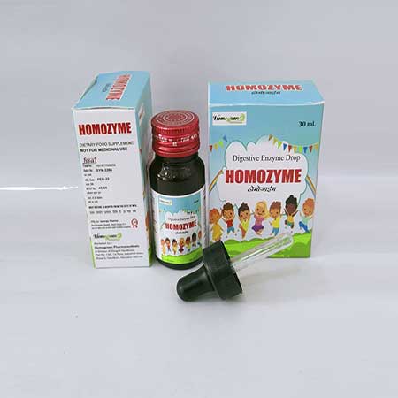 Product Name: Homozyme, Compositions of Homozyme are Disestive Enzyme Drops - Abigail Healthcare