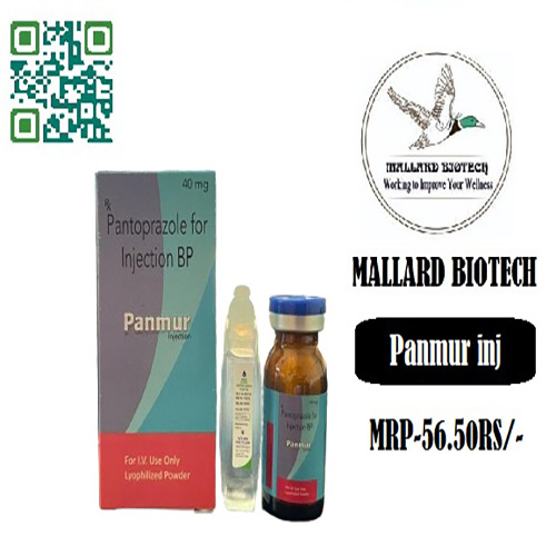 Product Name: Panmur, Compositions of Panmur are Pantoprazole for Injection BP - Mallard Biotech Private Limited